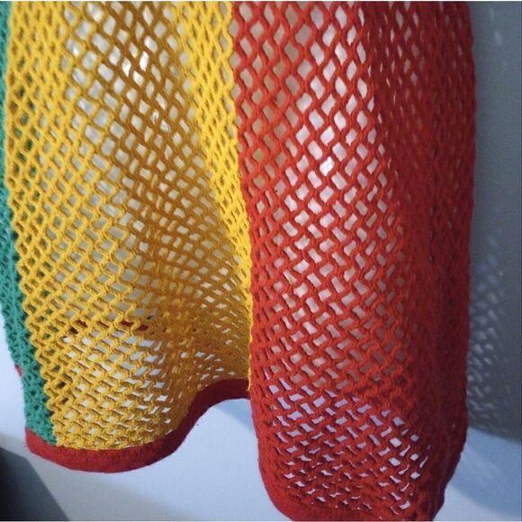 Crocheted mesh see through striped tank - Picture 6 of 10
